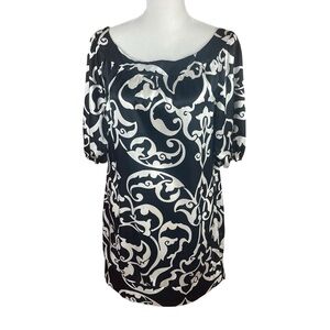 White House Black Market Black and White Mini Dress